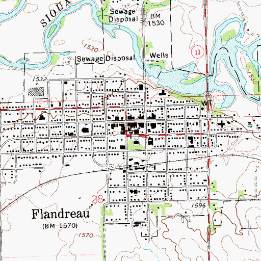 Topographic Map of Moody County Ambulance Service, SD