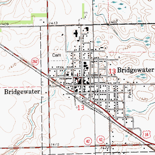 Topographic Map of Bridgewater Community Ambulance, SD