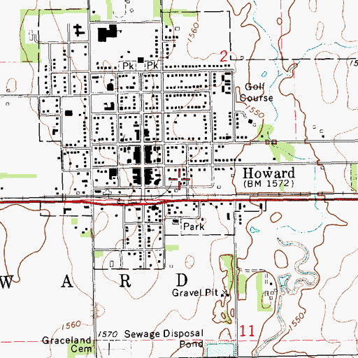 Topographic Map of Miner County Ambulance Service, SD