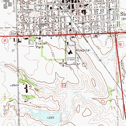 Topographic Map of Grant - Roberts Ambulance Service Sisseton, SD
