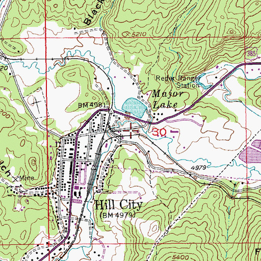 Topographic Map of Hill City Ambulance Service, SD