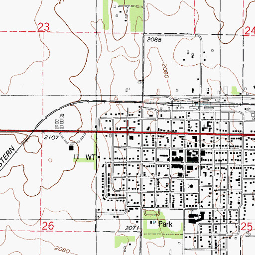 Topographic Map of Gettysburg Ambulance Service, SD