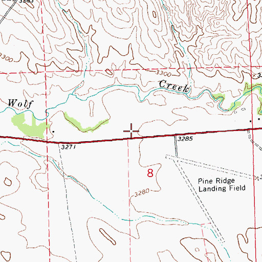Topographic Map of Oglala Sioux Tribal Ambulance Service, SD