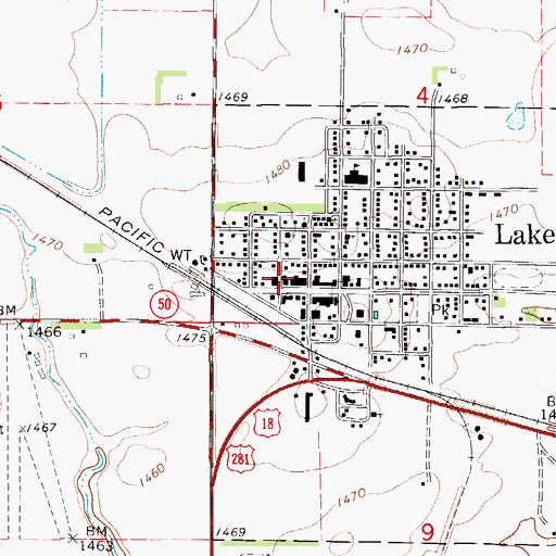 Topographic Map of Wagner - Lake Andes Ambulance District Main Station, SD