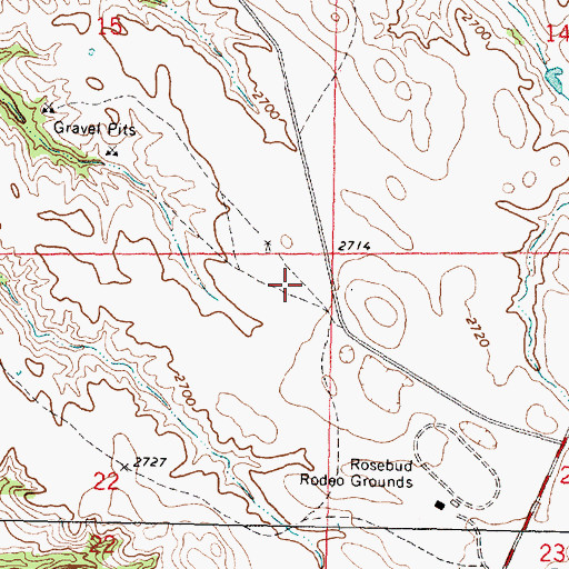 Topographic Map of Rosebud Sioux Tribe Ambulance Service, SD