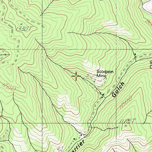 Topographic Map of Scorpion Mine, CA