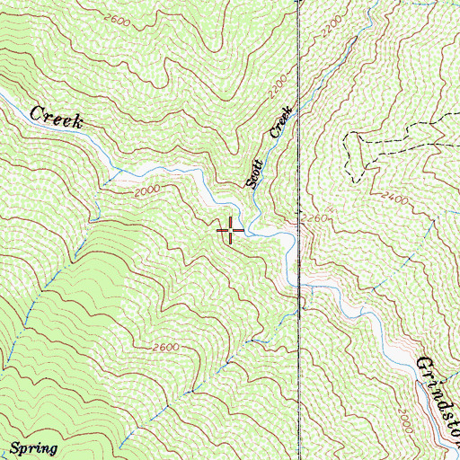 Topographic Map of Scott Creek, CA