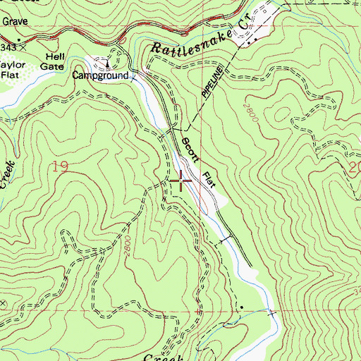 Topographic Map of Scott Flat, CA