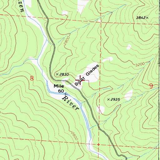Topographic Map of Scott Glades, CA