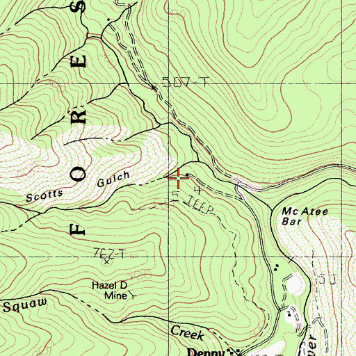 Topographic Map of Scotts Gulch, CA
