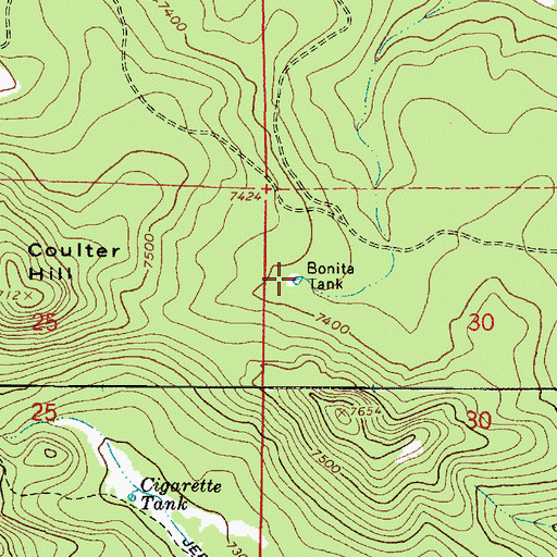 Topographic Map of Bonita Tank, AZ