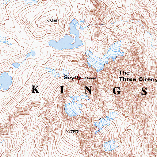 Topographic Map of Scylla, CA