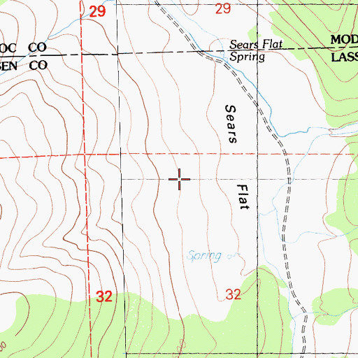 Topographic Map of Sears Flat, CA
