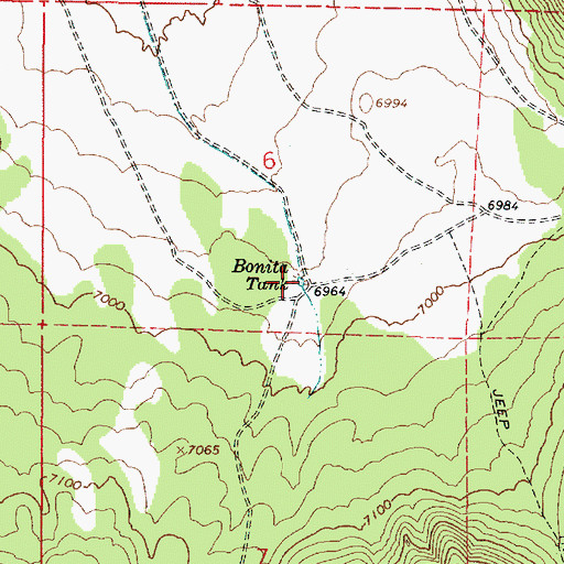 Topographic Map of Bonita Tank, AZ