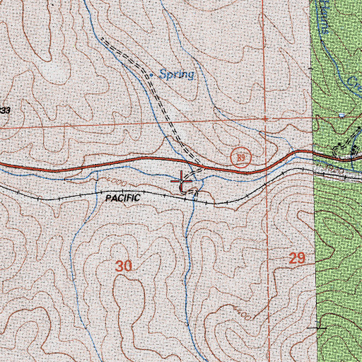 Topographic Map of Second Water Trough Creek, CA