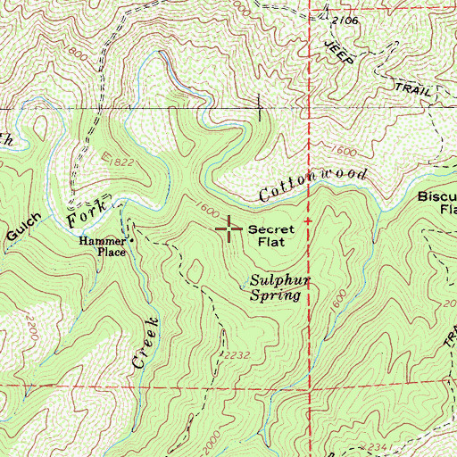 Topographic Map of Secret Flat, CA