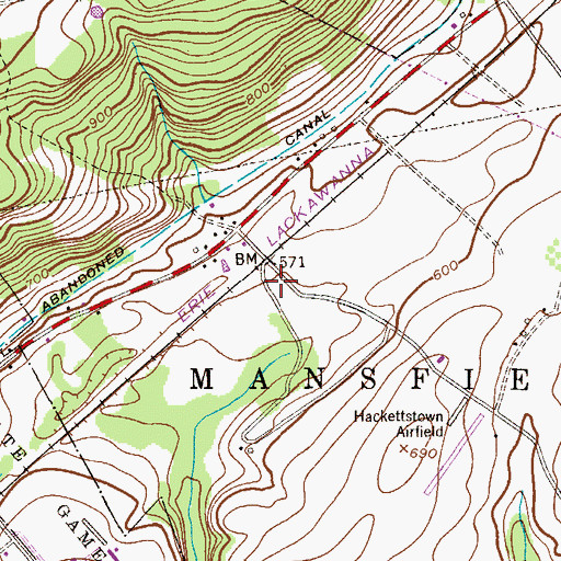 Topographic Map of Mansfield Emergency Medical Services, NJ