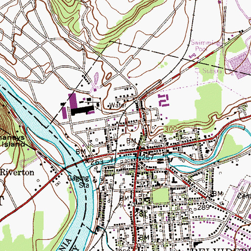 Topographic Map of Belvidere Volunteer Ambulance Corps, NJ