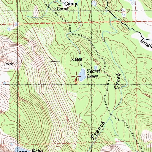 Topographic Map of Secret Lake, CA