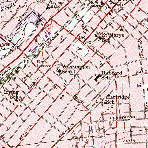 Topographic Map of Plainfield Rescue Squad, NJ