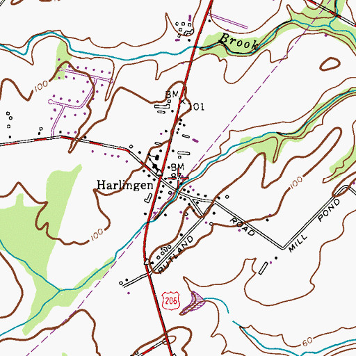Topographic Map of Montgomery Emergency Medical Services, NJ
