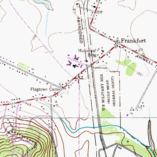 Topographic Map of Hillsborough Emergency Medical Services Station 1, NJ