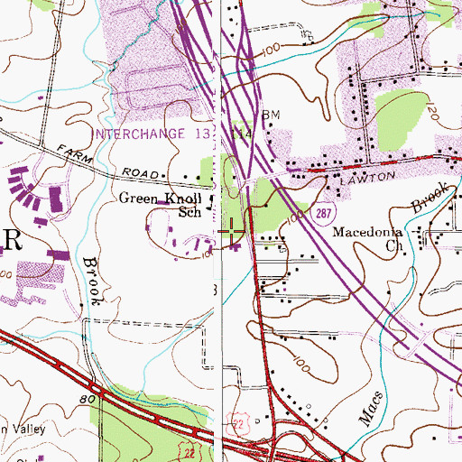 Topographic Map of Bridgewater Rescue Squad, NJ