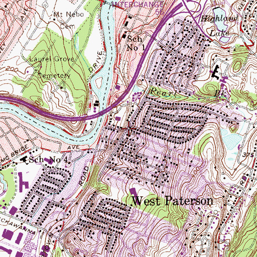 Topographic Map of West Paterson First Aid Squad, NJ