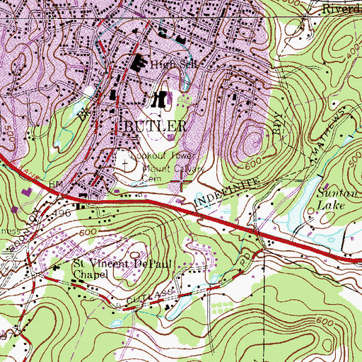 Topographic Map of Tri - Boro First Aid Squad, NJ