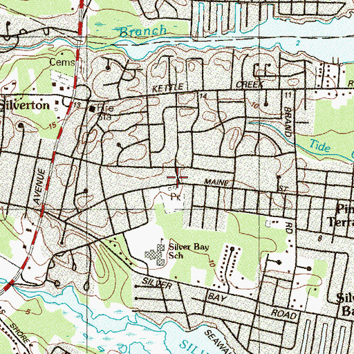 Topographic Map of Silverton Emergency Medical Services, NJ