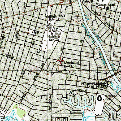 Topographic Map of Point Borough First Aid Squad, NJ