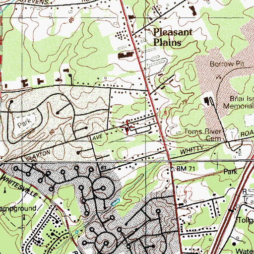 Topographic Map of Pleasant Plains Volunteer First Aid Squad, NJ