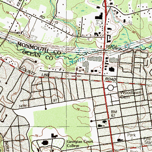 Topographic Map of Hatzolah Emergency Medical Services, NJ