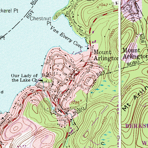 Topographic Map of Mount Arlington Rescue Squad, NJ