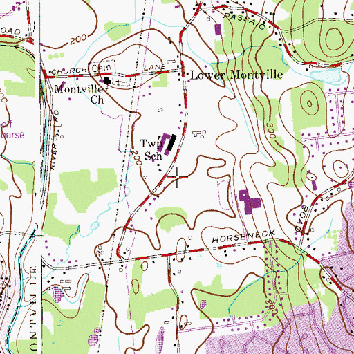 Topographic Map of Montville Township First Aid Squad, NJ