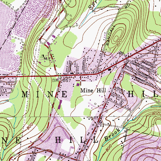 Topographic Map of Mine Hill First Aid Squad, NJ