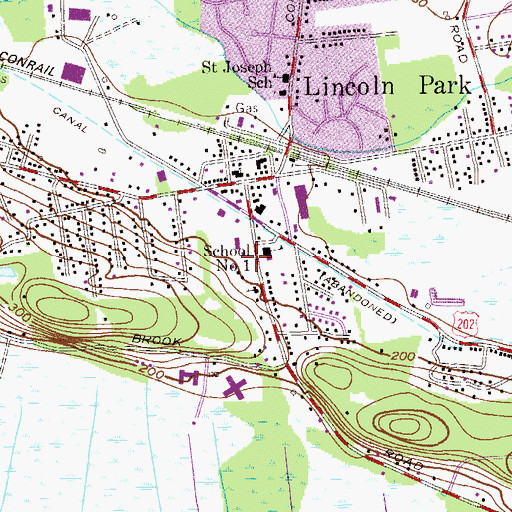 Topographic Map of Lincoln Park First Aid Squad, NJ