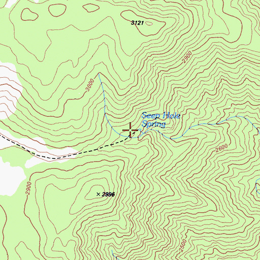 Topographic Map of Seep Hole Spring, CA
