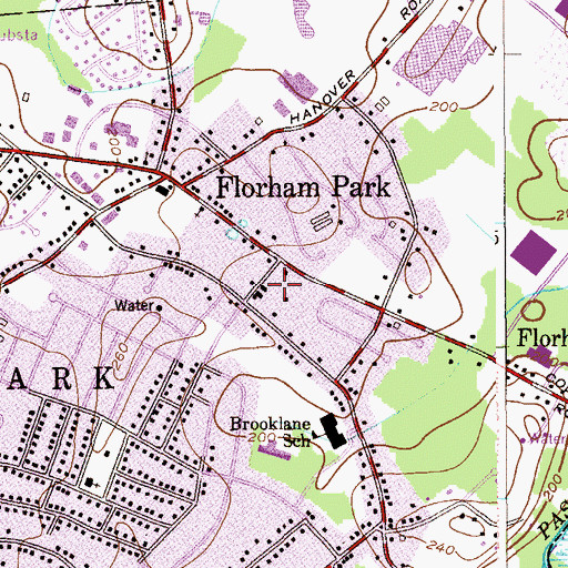 Topographic Map of Florham Park Memorial First Aid Emergency Medical Services, NJ