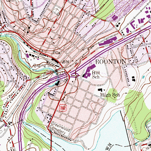 Topographic Map of Boonton Kiwanis First Aid Squad, NJ