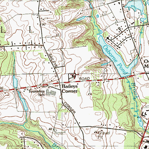 Topographic Map of Wall Township Emergency Medical Services, NJ