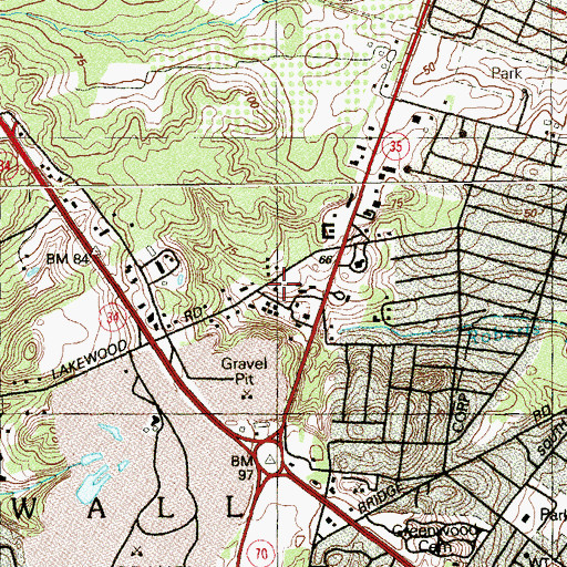 Topographic Map of Wall Community First Aid Squad, NJ