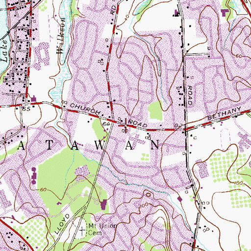 Topographic Map of Bayshore Emergency Medical Services, NJ