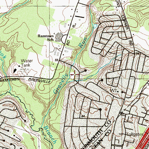 Topographic Map of Ramtown First Aid Squad, NJ