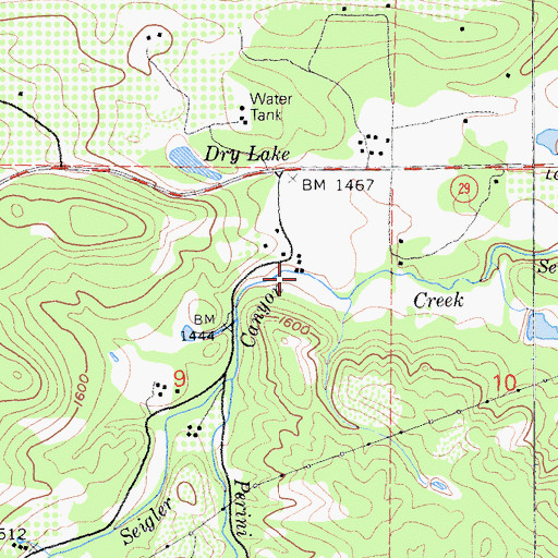 Topographic Map of Seigler Canyon, CA