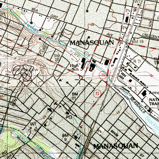 Topographic Map of Manasquan First Aid Squad, NJ