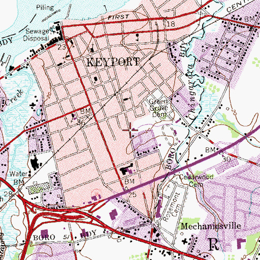 Topographic Map of Keyport First Aid Squad, NJ