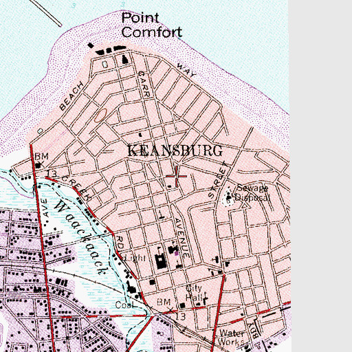 Topographic Map of Keansburg Emergency Medical Services, NJ