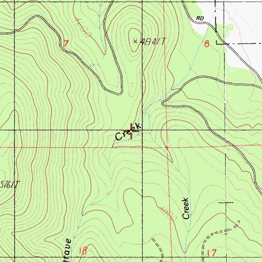 Topographic Map of Seikel Creek, CA