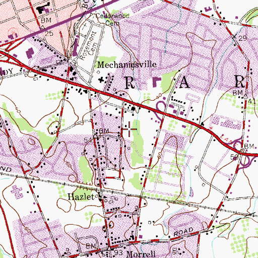Topographic Map of Hazlet Township First Aid Rescue Squad, NJ